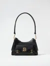 Balmain Leather Shoulder Bag In Black