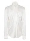 Balmain Crossed Fluid Silk Shirt Clothing In White