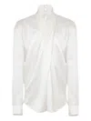 Balmain Crossed Fluid Silk Shirt Clothing In White
