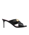 Balmain Crossover 75mm Leather Mules In Black