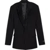 Balmain Crystal Blazer Single Breasted Tailored Jacket In Black