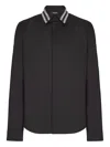 Balmain Crystal-embellished Collar Shirt In Black