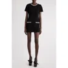 Balmain Short-sleeve Embroidered Collar And Pocket Mini Dress In Eaw Black/crystal
