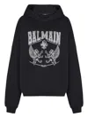 Balmain Crystal-embellished Graphic Hoodie In Black