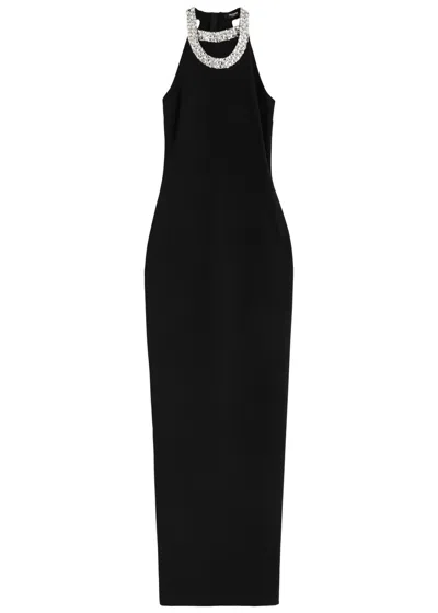 BALMAIN BALMAIN CRYSTAL-EMBELLISHED HALTERNECK GOWN