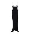 Balmain Crystal-embellished Knitted Gown In Black