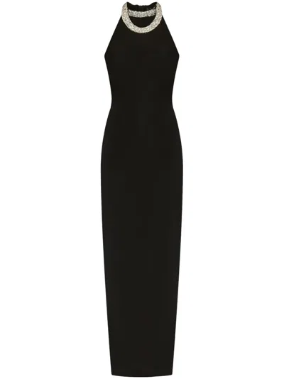BALMAIN CRYSTAL-EMBELLISHED MAXI DRESS