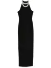 Balmain Crystal-embellished Open-back Velvet Gown In Black