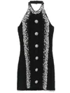 Balmain Minikleid Mit Kristallen In Schwarz