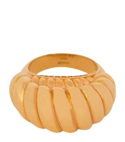 Balmain Crystal-detail Snail Ring In Yellow