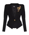 BALMAIN CRYSTAL-EMBELLISHED TAILORED BLAZER