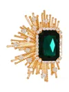 Balmain Crystal-embellishment Brooch In Gold