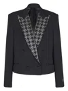 Balmain Crystal-embellishment Double-breasted Blazer In Black
