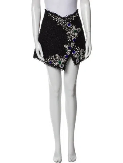 Pre-owned Balmain Crystal Embellishments Mini Skirt In Multi