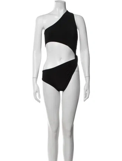 Pre-owned Balmain Crystal Embellishments One-piece In Black
