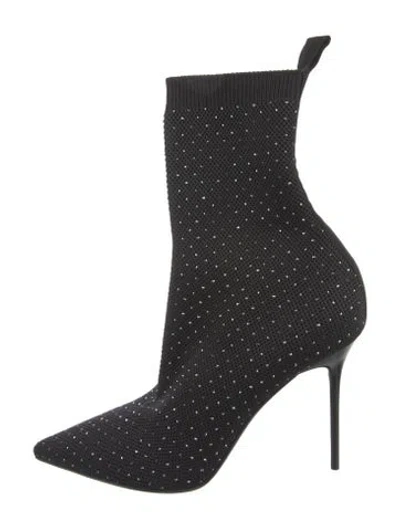 Pre-owned Balmain Crystal Embellishments Sock Boots In Black