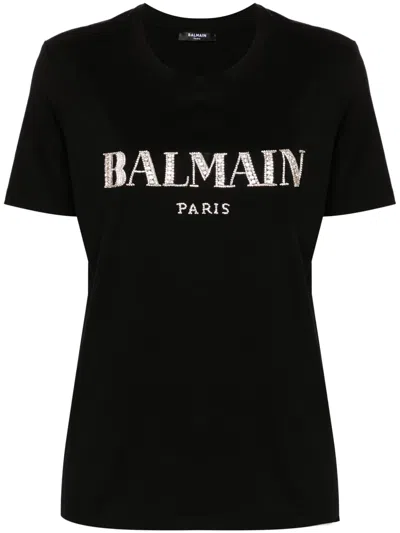 Balmain Logo Cotton T-shirt In Multicolor