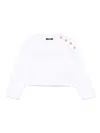 Balmain Crystal-logo Sweatshirt In White