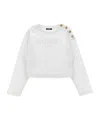 Balmain Crystal-logo Sweatshirt In White