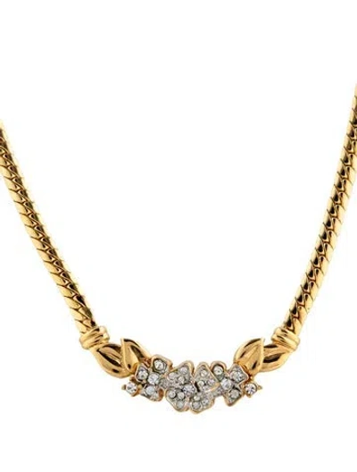 Pre-owned Balmain Crystal Pendant Necklace, 17.5" In Multicolor