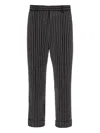 Balmain Crystal-stripes Trousers In Black