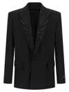 Balmain Crystal-embellished Blazer In Black