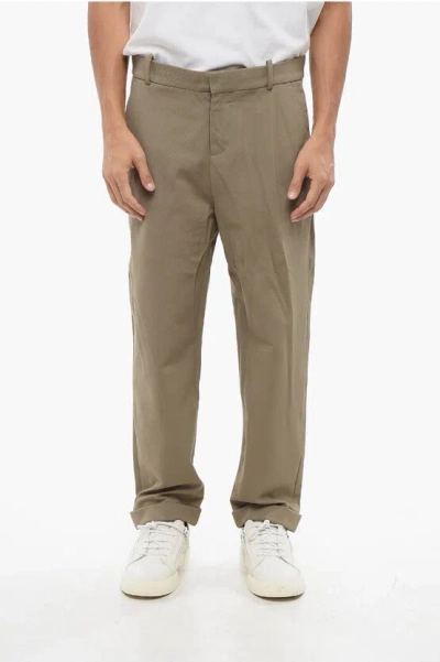 Balmain Cuffed Hem Straight Fit Pants In Green