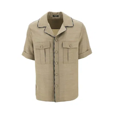 Balmain Cupro And Viscose Pyjama Shirt In Gray