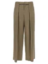 Balmain Cupro Trousers With High Waist And Wide Leg In Aj Taupe