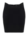 Balmain Curved-waist Fitted Skirt In Black