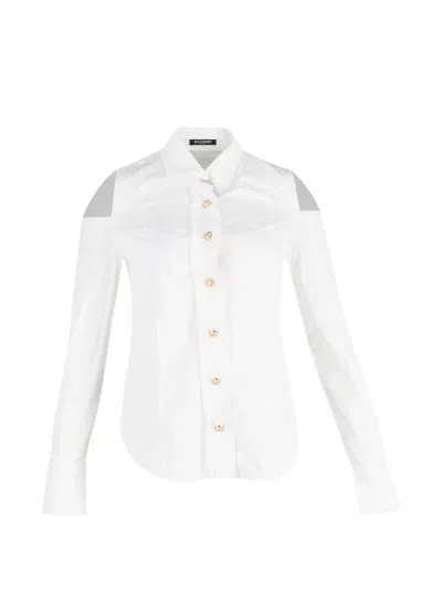 Pre-owned Balmain Cut-out Buttoned Shirt In White