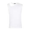Balmain Ribbed Cotton Tank Top With Cut-out In White