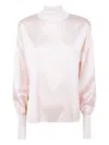 Balmain D. Exterior Satin Tunic Merinos Blouse In Pink