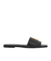 Balmain Dafne Logo-plaque Leather Slides In Black