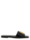 Balmain Dafne Logo-plaque Leather Slides In Black