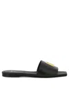 Balmain Dafne Logo-plaque Leather Slides
