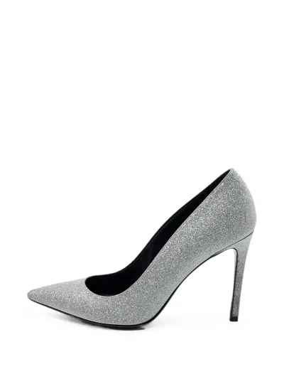 Pre-owned Balmain Daphne Pointed-toe Pumps In Grey