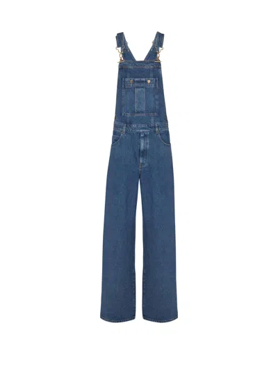 Balmain Dark Blue Denim Dungarees