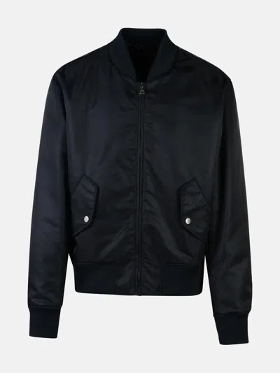 Balmain Dark Blue Polyamide Bomber Jacket