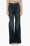 Balmain 4-pocketed Flared Fit Denims With Jewel Button