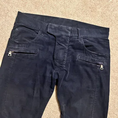 Pre-owned Balmain Decarnin  Corduroy Pants In Blue