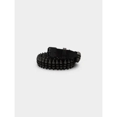 Pre-owned Balmain Decarnin Bullet Belt In Black
