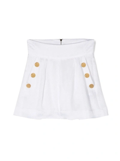 Balmain Kids' Button-detail Short Shorts In White