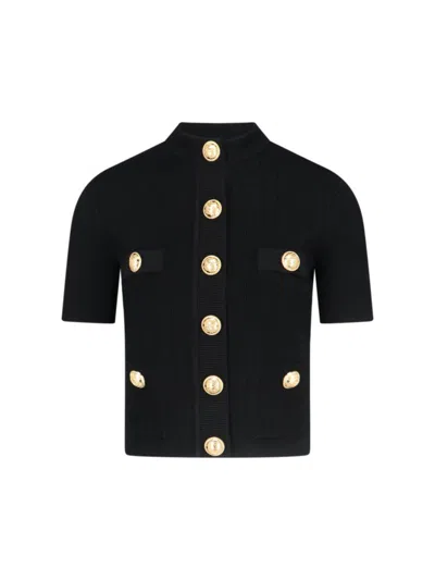 BALMAIN BALMAIN DECORATIVE BUTTON CARDIGAN – BLACK