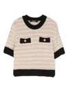 Balmain Decorative Button-detail Knitted Top In Neutrals