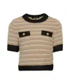 Balmain Decorative Button-detail Knitted Top In Nude