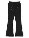 Balmain Black Trousers For Girl With Iconic Buttons In Black