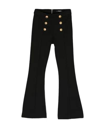 Balmain Decorative-button Flared Trousers In Black