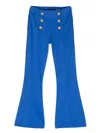 Balmain Decorative-button Flared Trousers In Blue