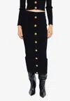 Balmain Decorative-buttons Pencil Midi Skirt In Black